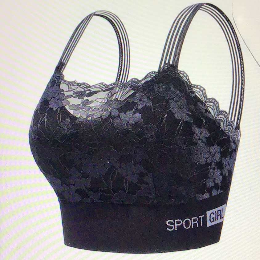 Simple Solid Contrast Lace Bra